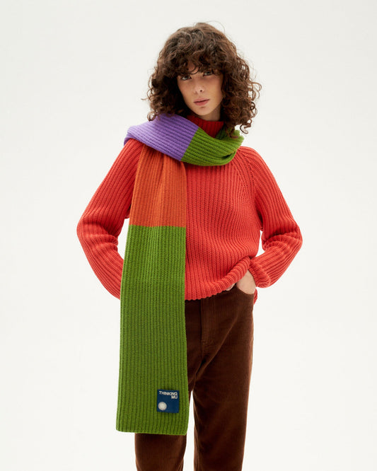 Écharpe en laine certifiée | multicolore "garden ghede scarf"