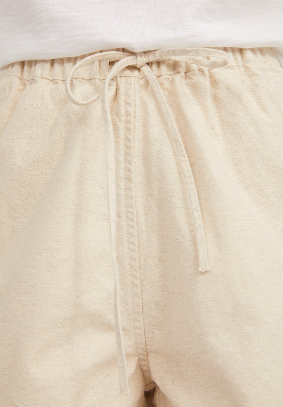 Short léger ample écru en coton bio et lin non teinté - XULIAA UNDYED