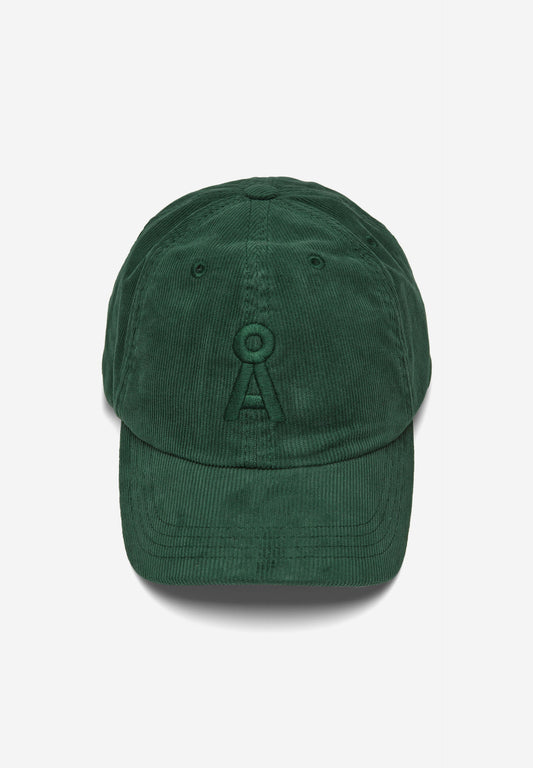Casquette vert foncé velours en coton bio - yaanos corduroy dark scarab