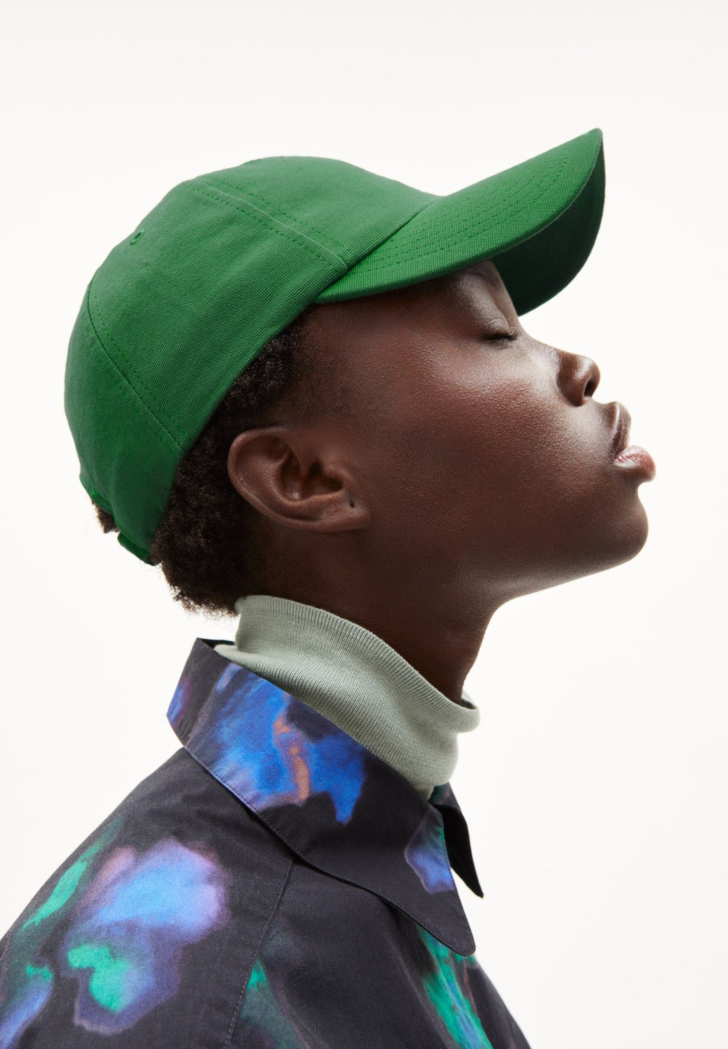 Casquette verte en coton bio - yenaas bold flash green