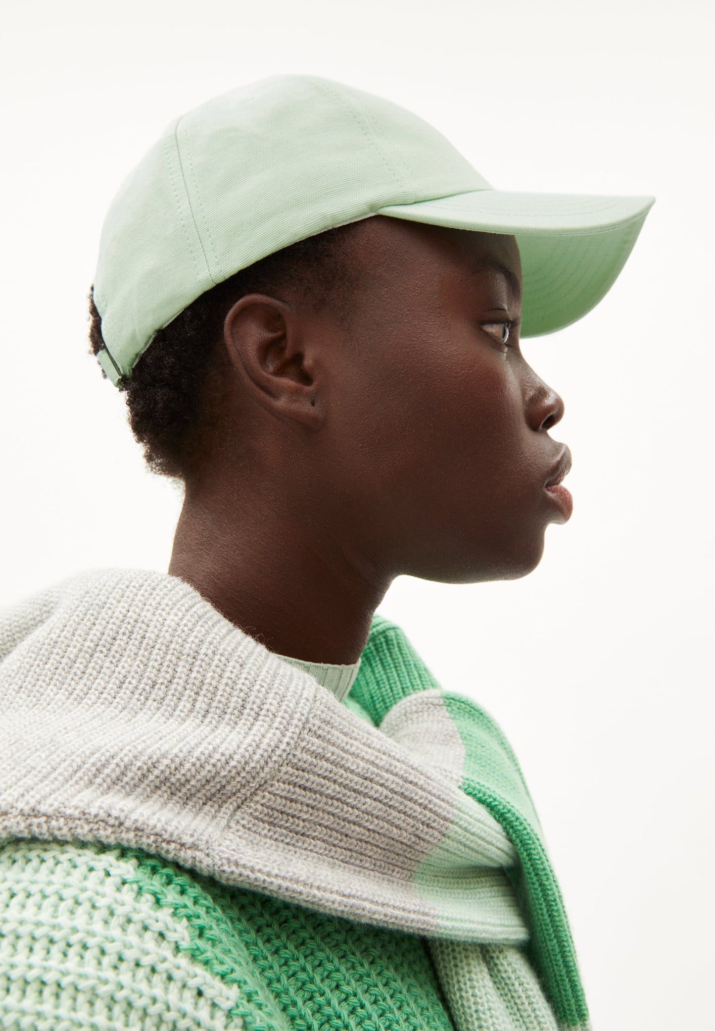Casquette vert menthe en coton bio - yenaas bold light apple neon