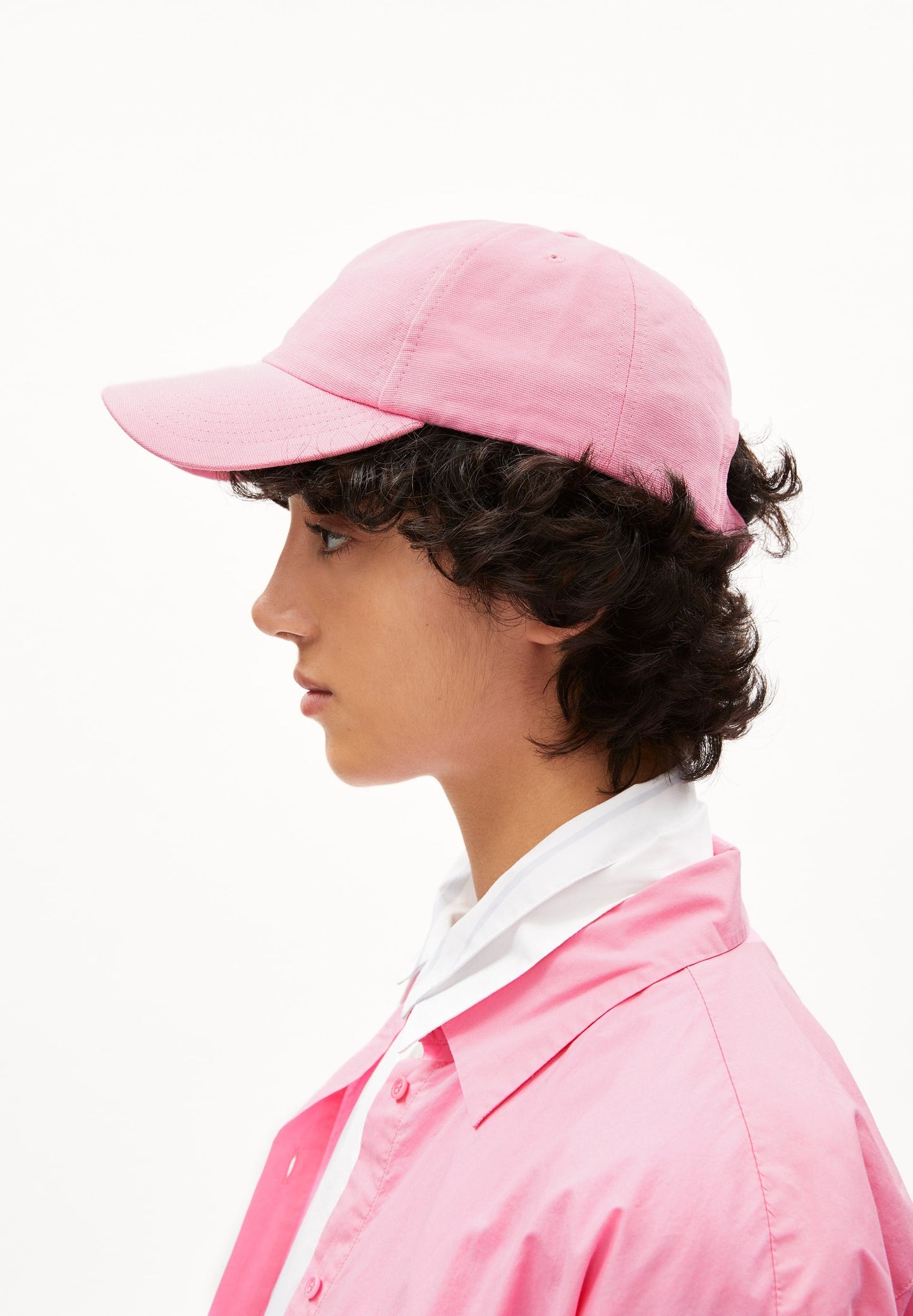 Casquette rose framboise en coton bio - yenaas bold raspberry pink