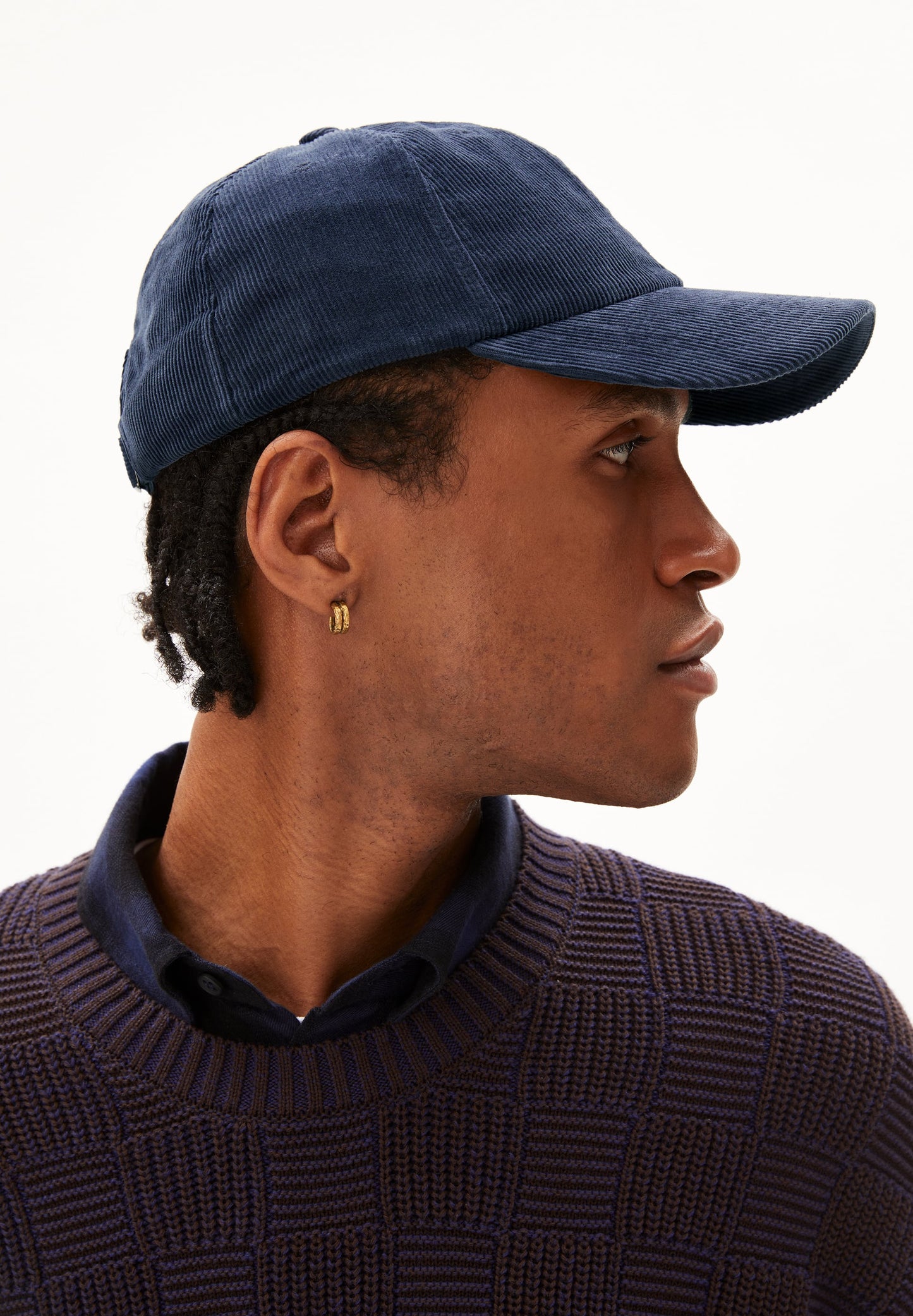 Casquette en velours de coton bio | marine "yenaas corduroy night sky"