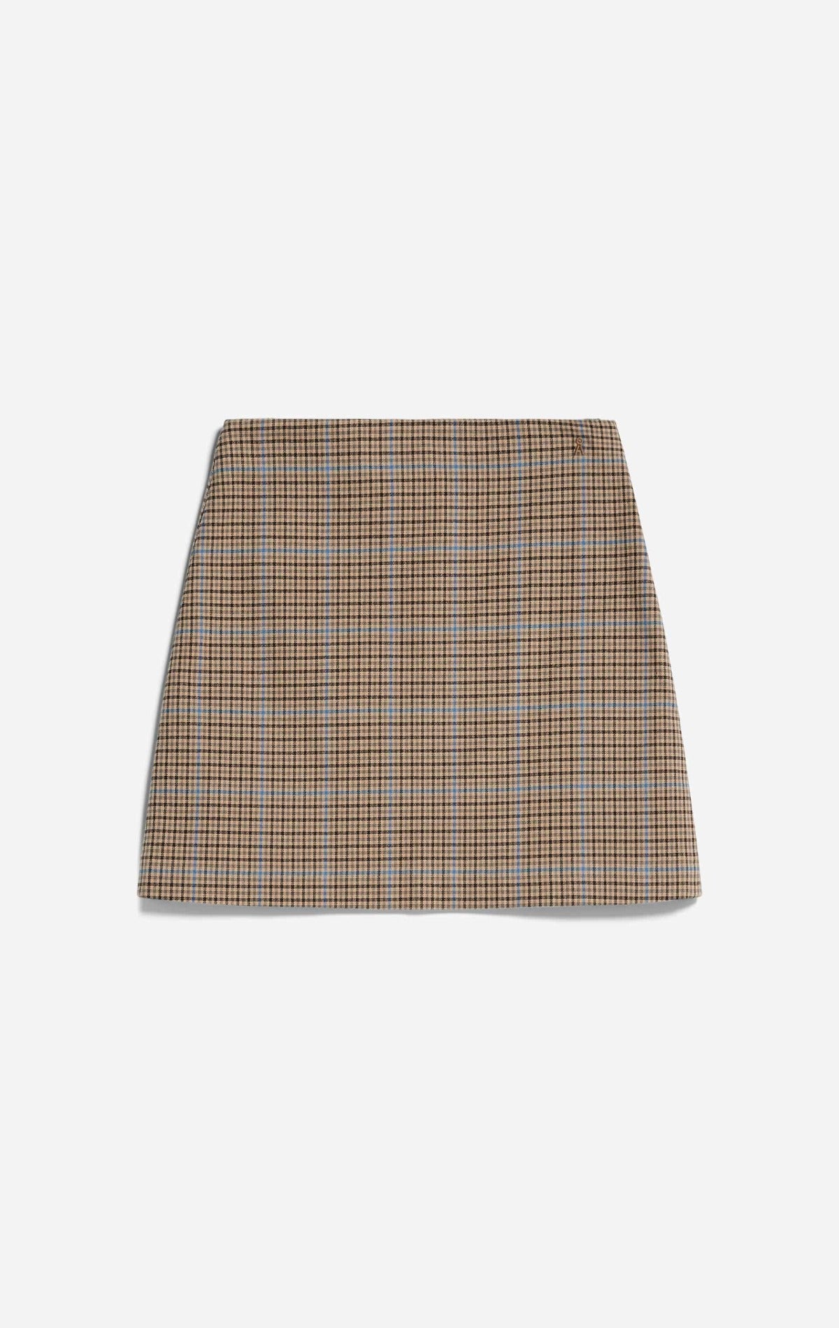Jupe courte en coton bio | Carreaux "zaala pattern dry bark"