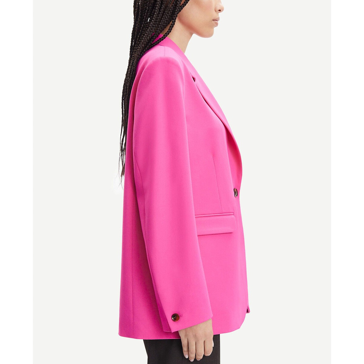 Blazer rose en ecovero et matière recyclée - haven blazer fandango pink