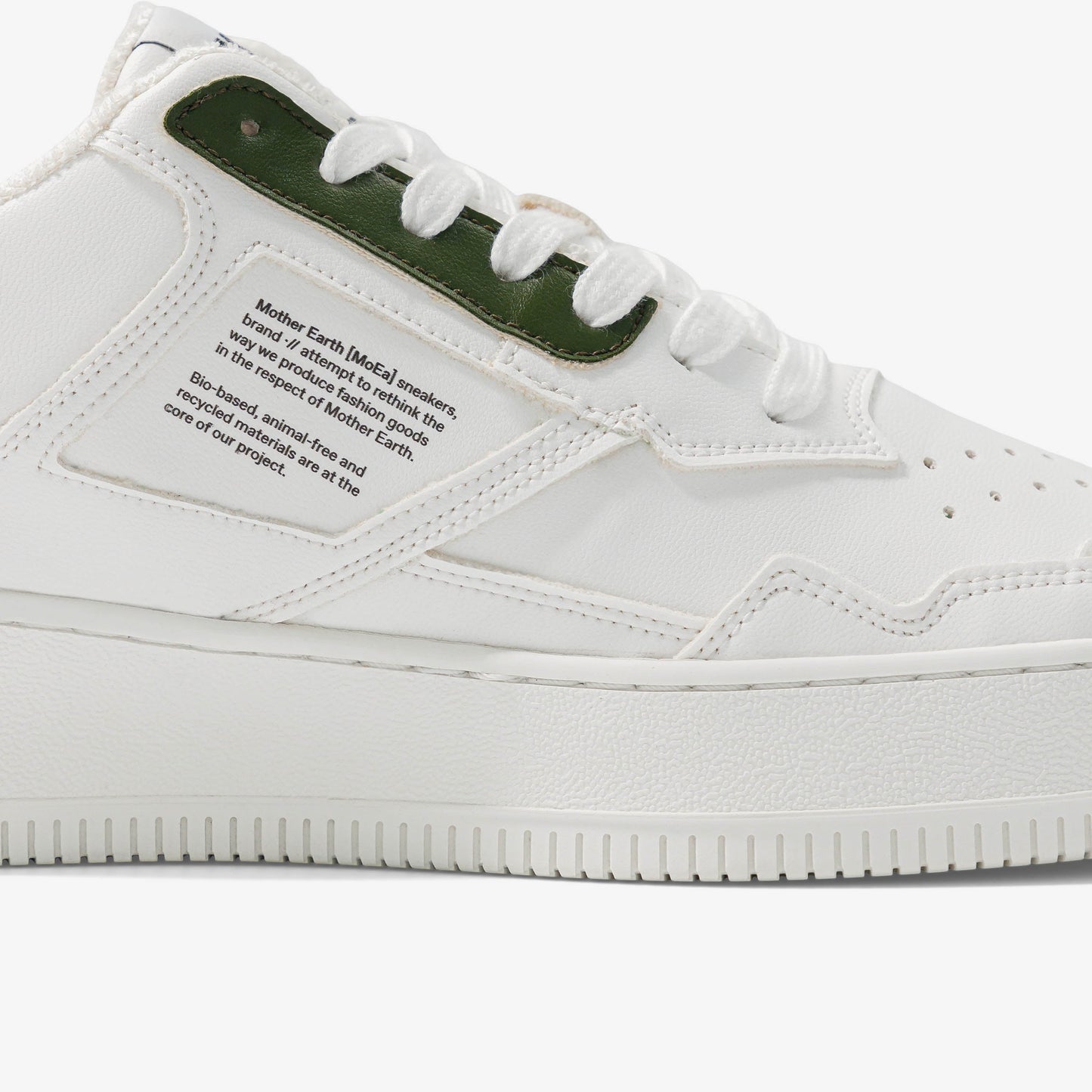 Baskets vegan en matières végétales | blanc "gen 1 white & green"