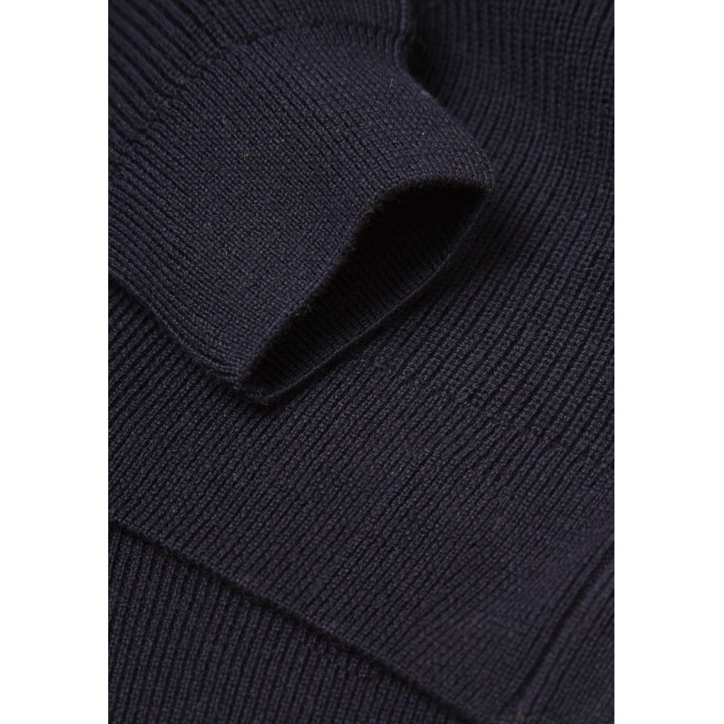 Pull col zippé marine en coton et laine bio - valley