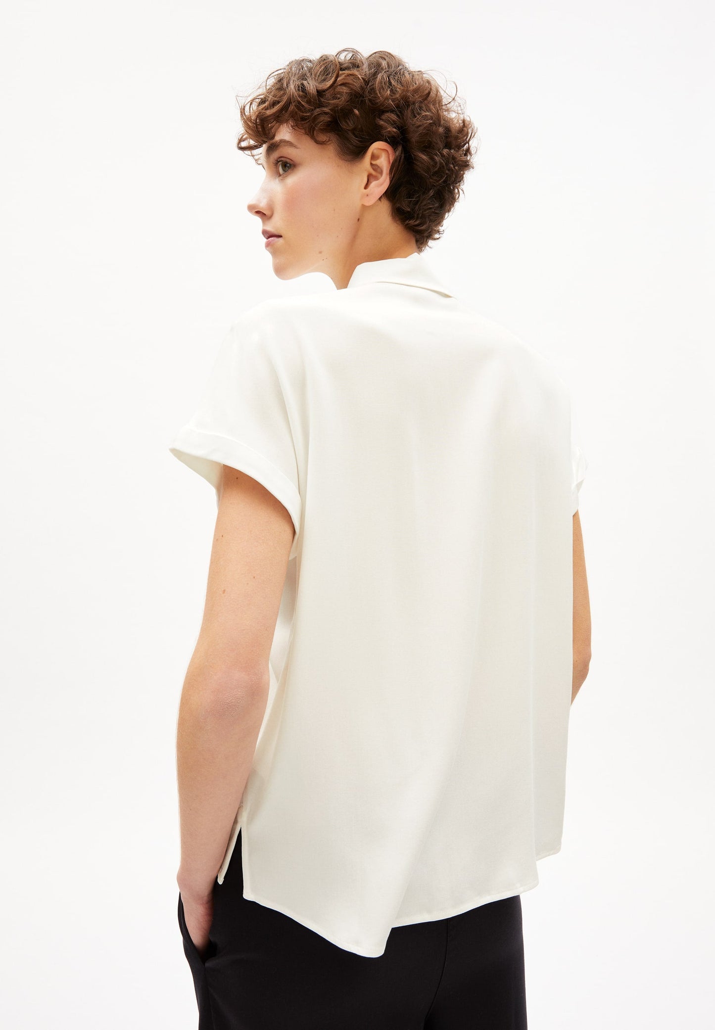 Chemise manches courtes blanche en ecovero - zonjaa