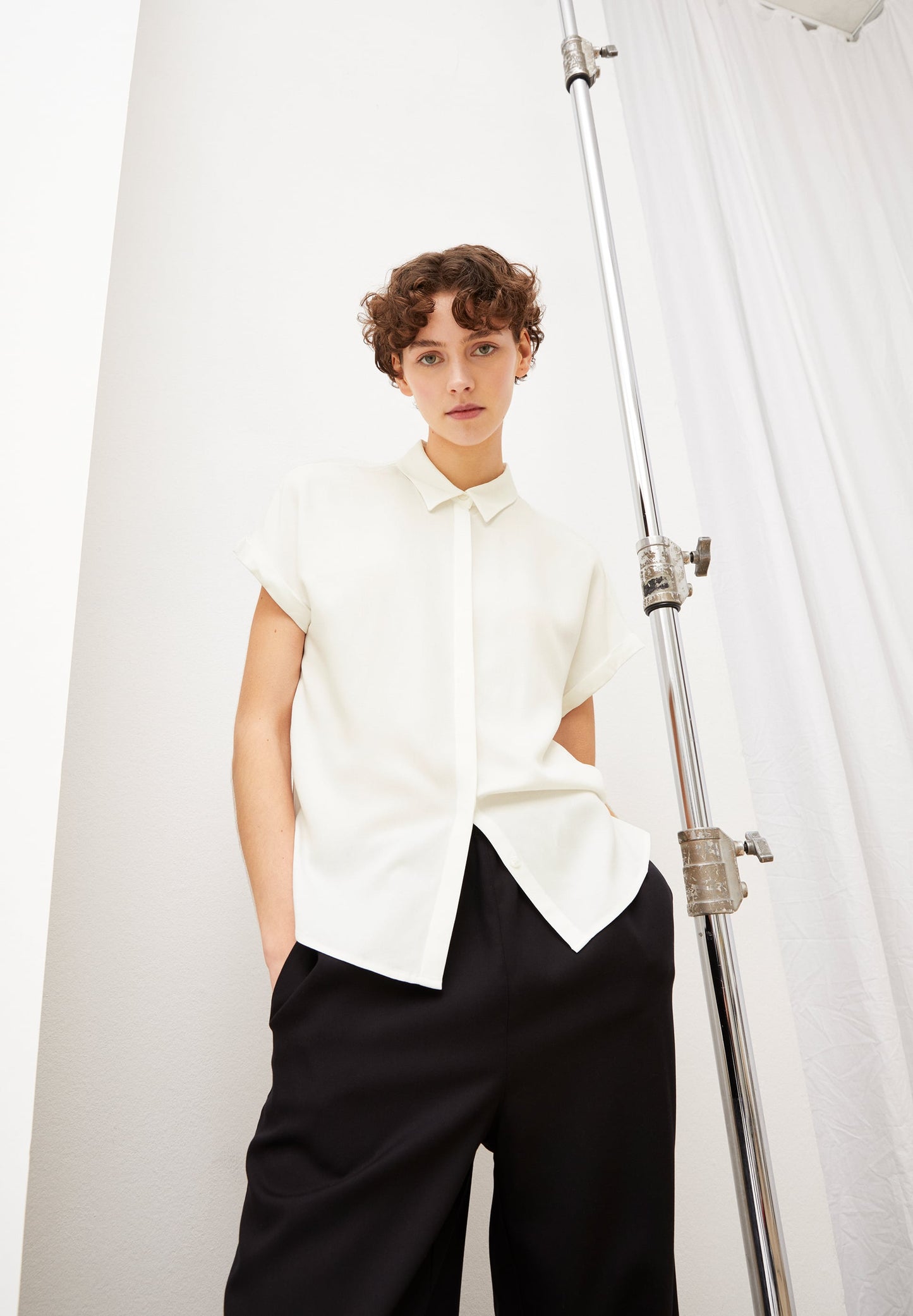 Chemise manches courtes blanche en ecovero - zonjaa