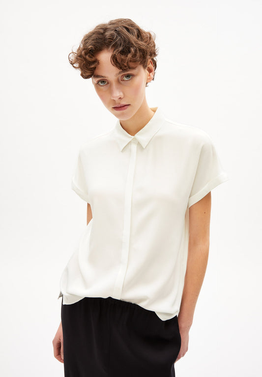 Chemise manches courtes blanche en ecovero - zonjaa