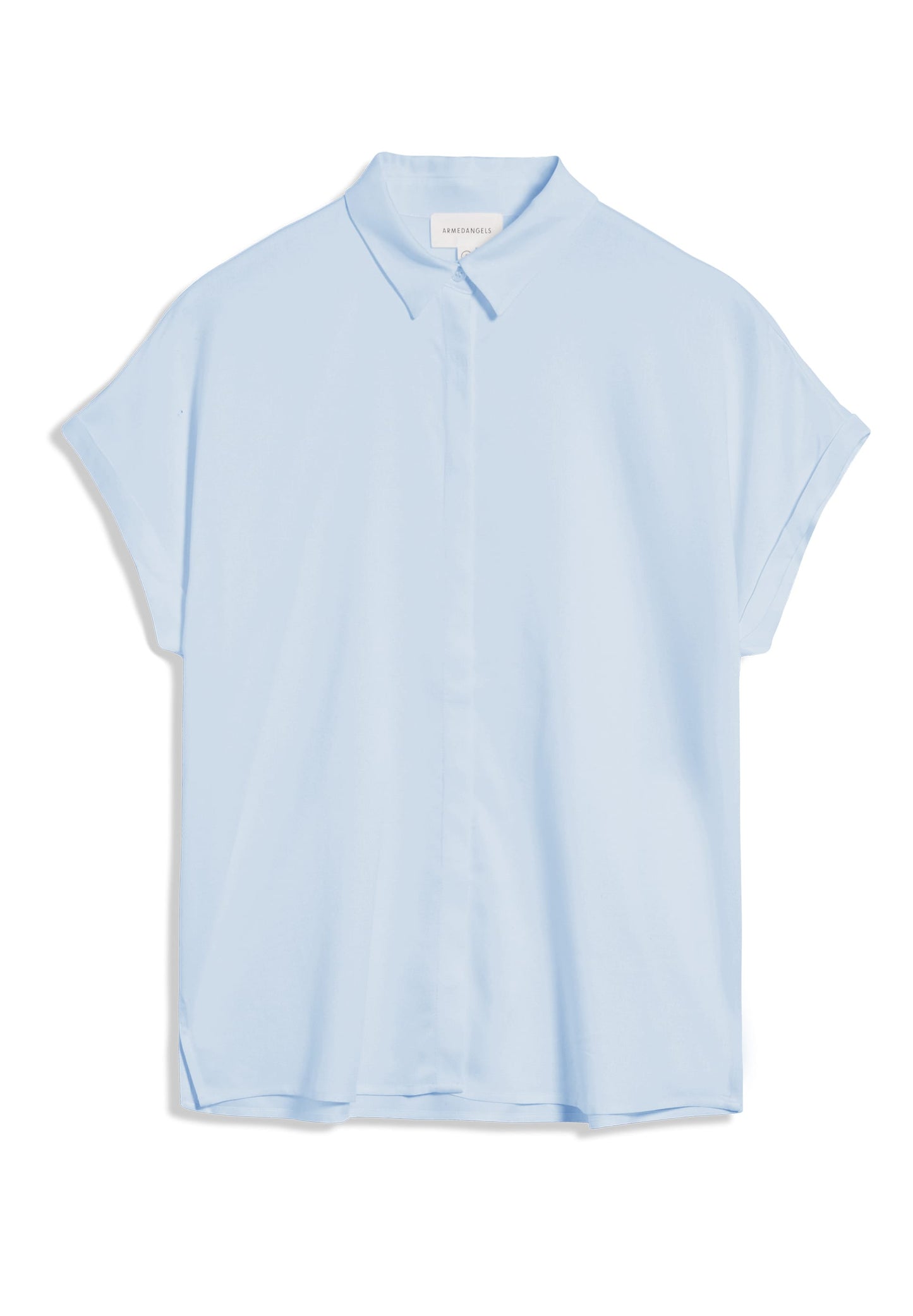 Chemise manches courtes bleu ciel en viscose ecovero - zonyaa morning sky