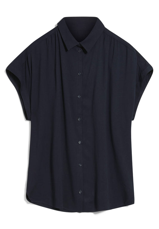 Chemise manches courtes marine en ecovero - zonyaa night sky