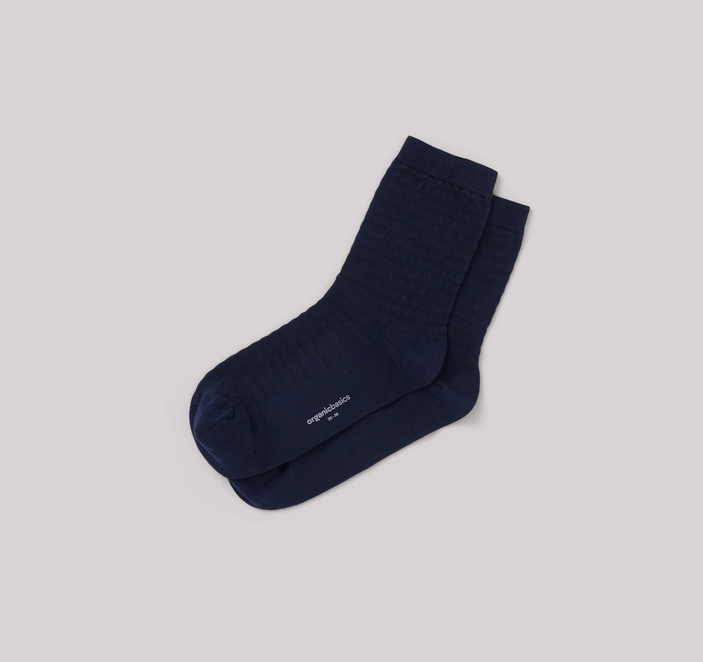 Pack 2 paires chaussettes hautes marine en coton bio - organic striped socks